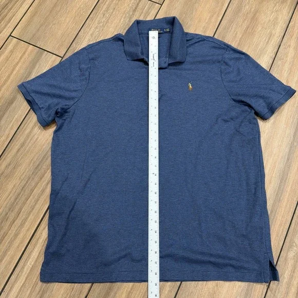 Ralph Lauren Polo Collard T Shirt Cotton Soft Touch Pony Blue - XL - Picture 3 of 5